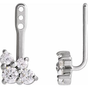 Ladies Natural Diamond Earring Jackets — Sterling Silver