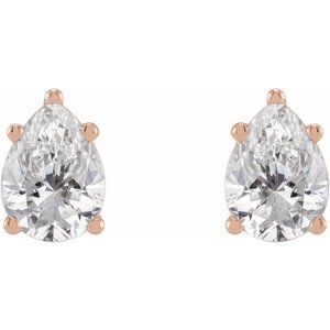 Lab-Grown Diamond Pear 5-Prong Stud Earrings