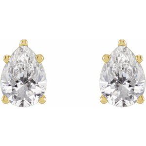 Lab-Grown Diamond Pear 5-Prong Stud Earrings