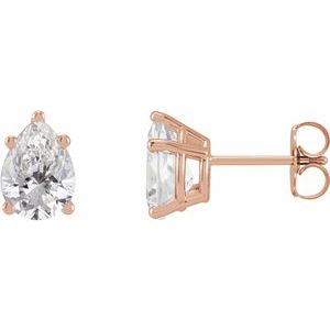Lab-Grown Diamond Pear 5-Prong Stud Earrings