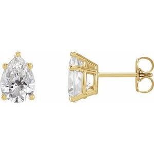 Lab-Grown Diamond Pear 5-Prong Stud Earrings