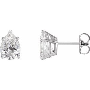 Ladies Natural Diamond Earrings — Platinum