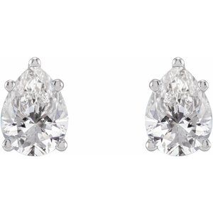 Lab-Grown Diamond Pear 5-Prong Stud Earrings