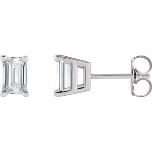 Ladies Natural Diamond Earrings — 14K White Gold