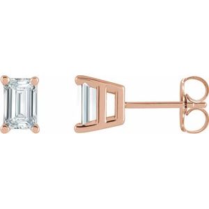 Ladies Natural Diamond Earrings — 14K Rose Gold