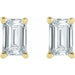 Lab-Grown Diamond Emerald 4-Prong Stud Earrings