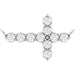 Ladies Natural Diamond Sideways Cross Necklace Center (Si2-Si3, G-H) — Platinum