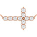 Ladies Natural Diamond Sideways Cross Necklace Center (I1, G-H) — 14K Rose Gold