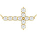 Ladies Natural Diamond Sideways Cross Necklace Center (I1, G-H) — 14K Yellow Gold