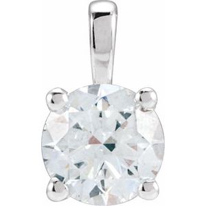 Ladies Natural Diamond Pendant (I1, G-H) — 14K White Gold