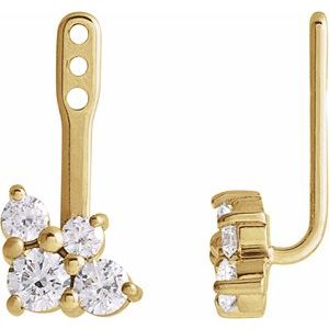 Ladies Natural Diamond Earring Jackets — 14K Yellow Gold