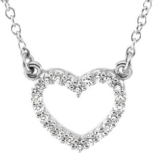 Ladies Natural Diamond Heart Necklace (SI1, G-H) — Platinum