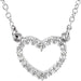 Ladies Natural Diamond Heart Necklace (SI1, G-H) — Platinum