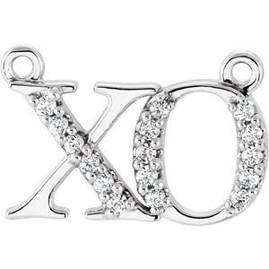 Ladies Natural Diamond Necklace Center — 14K White Gold