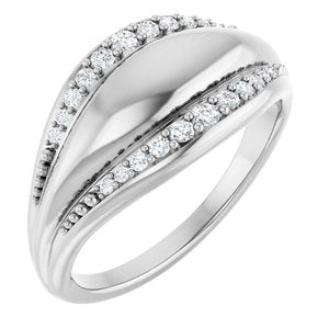 Ladies Natural Diamond Ring (I1, G-H) — Sterling Silver