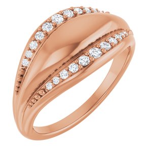 Ladies Natural Diamond Ring (I1, G-H) — 14K Rose Gold