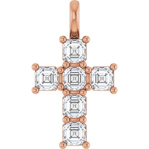 Ladies Natural Diamond Pendant (Vs, Ghi) — 14K Rose Gold