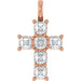 Ladies Natural Diamond Pendant (Vs, Ghi) — 14K Rose Gold