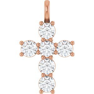 Ladies Natural Diamond Pendant (I1, G-H) — 14K Rose Gold