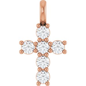 Ladies Natural Diamond Pendant (I1, G-H) — 14K Rose Gold