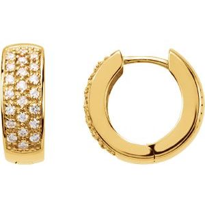 Ladies Natural Diamond Huggie Earrings (SI1, G-H) — 14K Yellow Gold