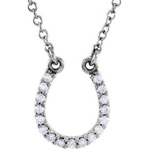Ladies Natural Diamond Horseshoe Necklace (SI1, G-H) — Platinum
