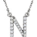 Ladies Natural Diamond Initial N Necklace (I1, G-H) — 14K White Gold