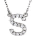 Ladies Natural Diamond Initial S Necklace (I1, G-H) — 14K White Gold
