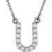 Ladies Natural Diamond Initial U Necklace (I1, G-H) — 14K White Gold