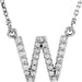 Ladies Natural Diamond Initial W Necklace (I1, G-H) — 14K White Gold