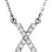 Ladies Natural Diamond Initial X Necklace (I1, G-H) — 14K White Gold