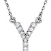 Ladies Natural Diamond Initial Y Necklace (I1, G-H) — 14K White Gold