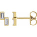 Ladies Natural Diamond Two-Stone Stud Earrings — 14K Yellow Gold