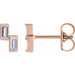 Ladies Natural Diamond Two-Stone Stud Earrings — 14K Rose Gold