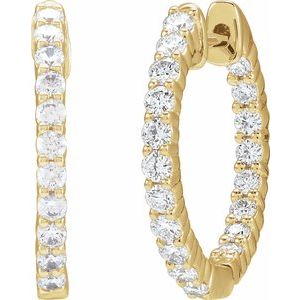 Lab-Grown Diamond Inside-Outside Hoop Earrings - Style 653631