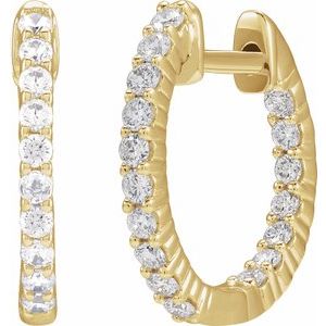 Lab-Grown Diamond Inside-Outside Hoop Earrings - Style 653631