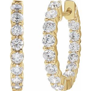 Lab-Grown Diamond Inside-Outside Hoop Earrings - Style 653631