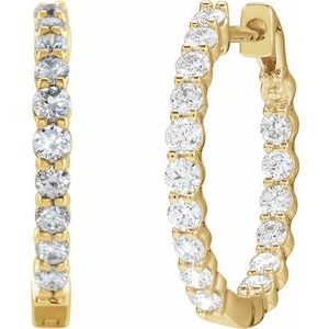 Lab-Grown Diamond Inside-Outside Hoop Earrings - Style 653631