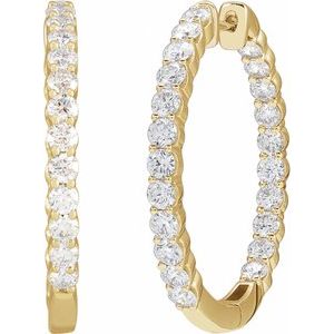 Lab-Grown Diamond Inside-Outside Hoop Earrings - Style 653631