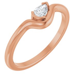 Ladies Natural Diamond Ring (SI2-SI3, GHI) — 14K Rose Gold