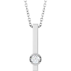Ladies 1/10 Natural Diamond Bar Necklace (Si2-Si3, G-H) — Platinum