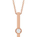 Ladies 1/10 Natural Diamond Bar Necklace (I1, G-H) — 14K Rose Gold