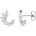 Ladies Natural Diamond Front-Back Earrings (I1, GHI) — 14K White Gold