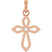 Ladies Natural Diamond Cross Pendant (I1, G-H) — 14K Rose Gold