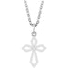 Ladies Natural Diamond Cross Necklace (I1, G-H) — 14K White Gold