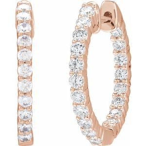 Lab-Grown Diamond Inside-Outside Hoop Earrings - Style 653631