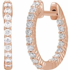 Lab-Grown Diamond Inside-Outside Hoop Earrings - Style 653631