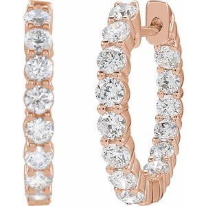 Lab-Grown Diamond Inside-Outside Hoop Earrings - Style 653631