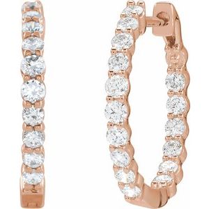 Lab-Grown Diamond Inside-Outside Hoop Earrings - Style 653631