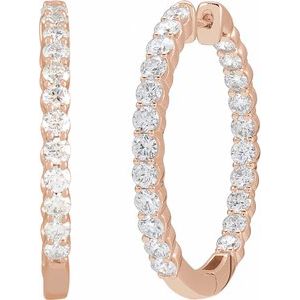 Lab-Grown Diamond Inside-Outside Hoop Earrings - Style 653631